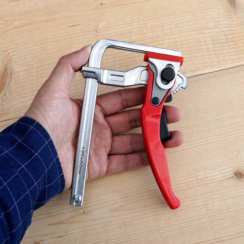2Pcs Quick Ratchet Track Guide Rail Clamp Woodworking Clamp Fast Strong DIY Hand Tool Set Quick Adjustable Professional Wood Clamp - Image 8