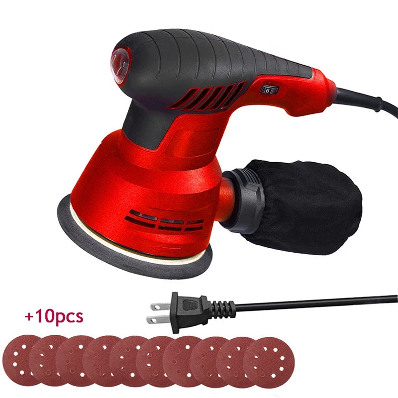 300W Electric Eccentric Sander 6 Gears Speed Adjustment 5 Inch 125mm Wood Sanding Processing Car Polishing Machine With Dust Box - Image 9