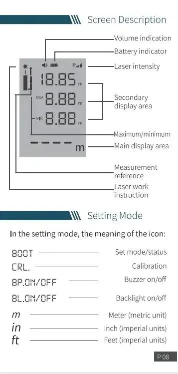 Original AtuMan DUKA Laser Range finder 25/40m LS-P/LS-1 Portable USB Charger High Precision Measurement Laser Range Finder - Image 16