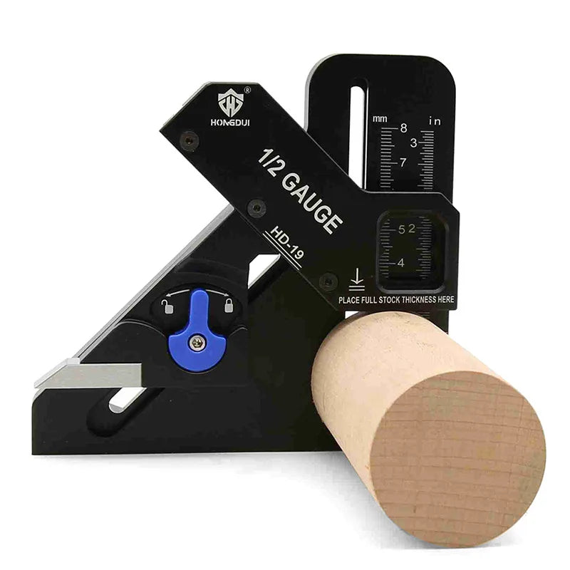HONGDUI 1/2 Gauge 1/2 Fit Finder Height Gauge Measuring Tool Center Finder Woodworking Measure Marker Precision Automatically - Image 12