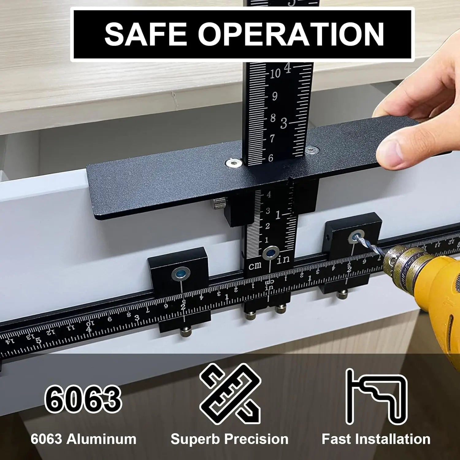 Cabinet Hardware Jig Aluminum Alloy for Fast Accurate Installation Door Drawer Knob Pull Handle Adjustable Template Drill Guide - Image 3