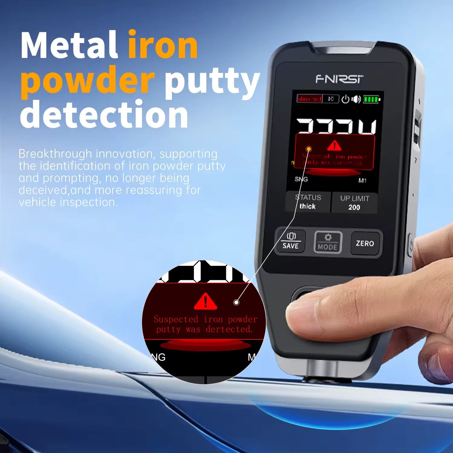 FNIRSI CTG-20 Car Paint Thickness Gauge Electroplate Metal & Putty Powder Coating Thickness Gauge for Car 0-1400um Fe nFe Fe+Zn - Image 4