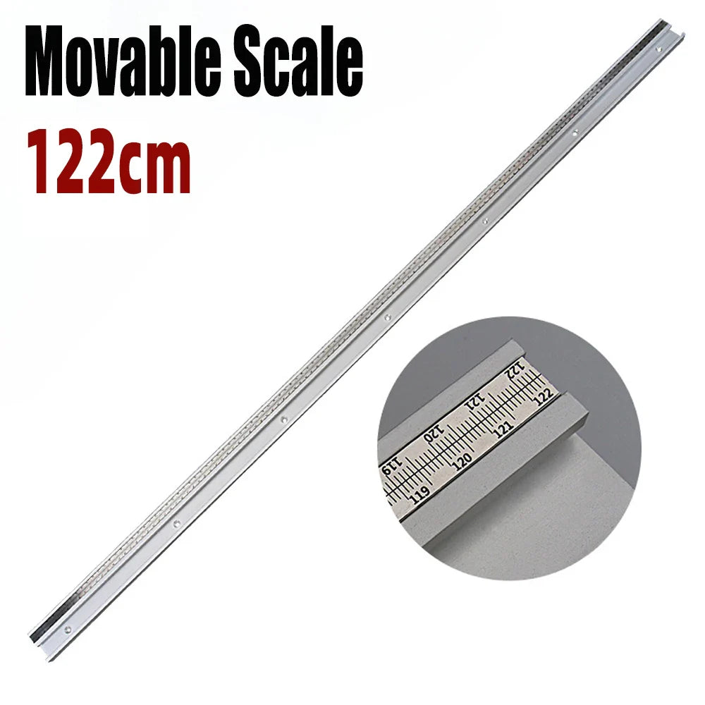 45# 122CM Aluminum Alloy T-Track, Woodworking 45 Type Chute With Fixed or Movable Scale For DIY Table Saw Miter Carpenter Tools - Image 9