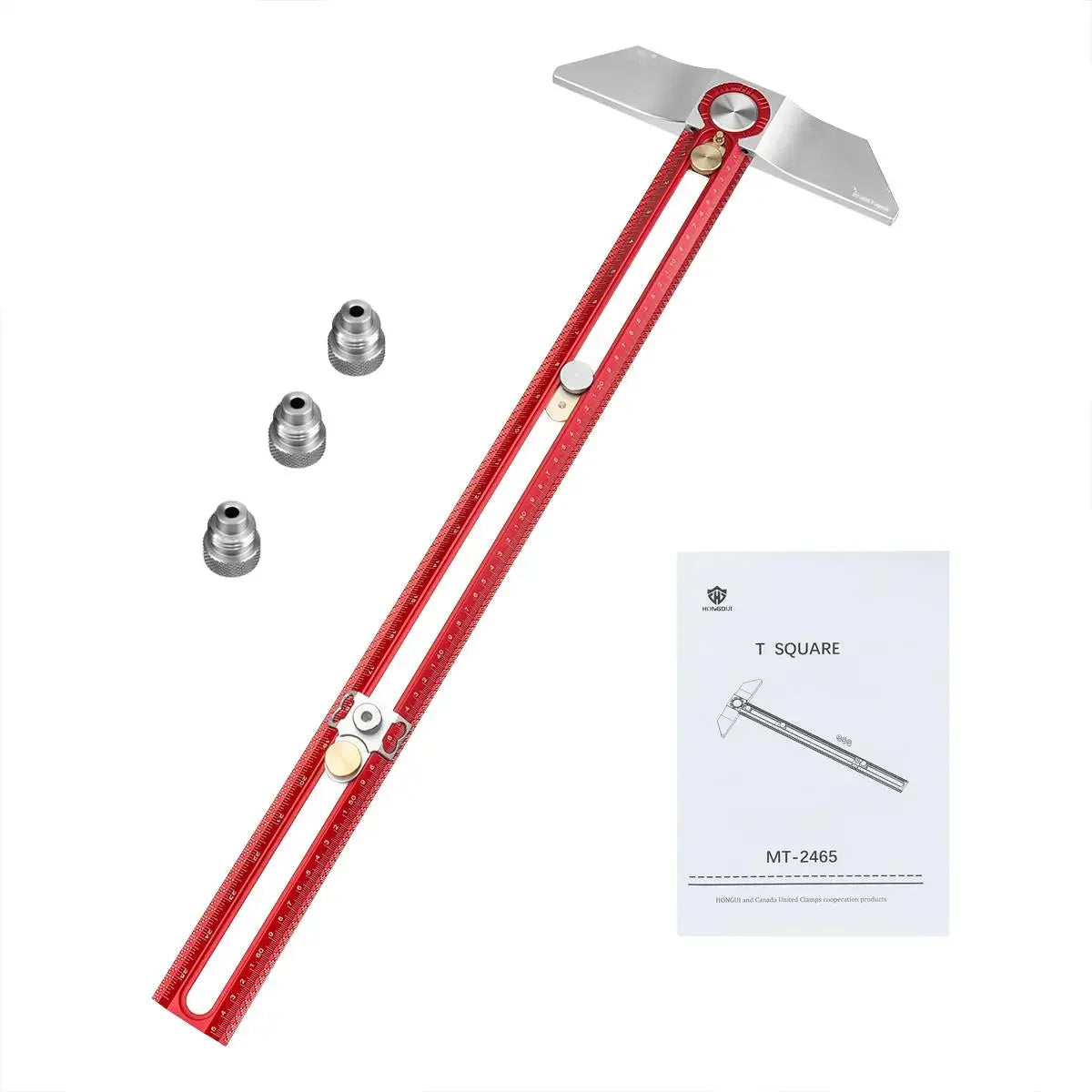 HONGDUI MT-2465 T Square Ruler PRO Scriber Marking Aluminum Alloy Hole Positioning Marking Gauge - Image 2