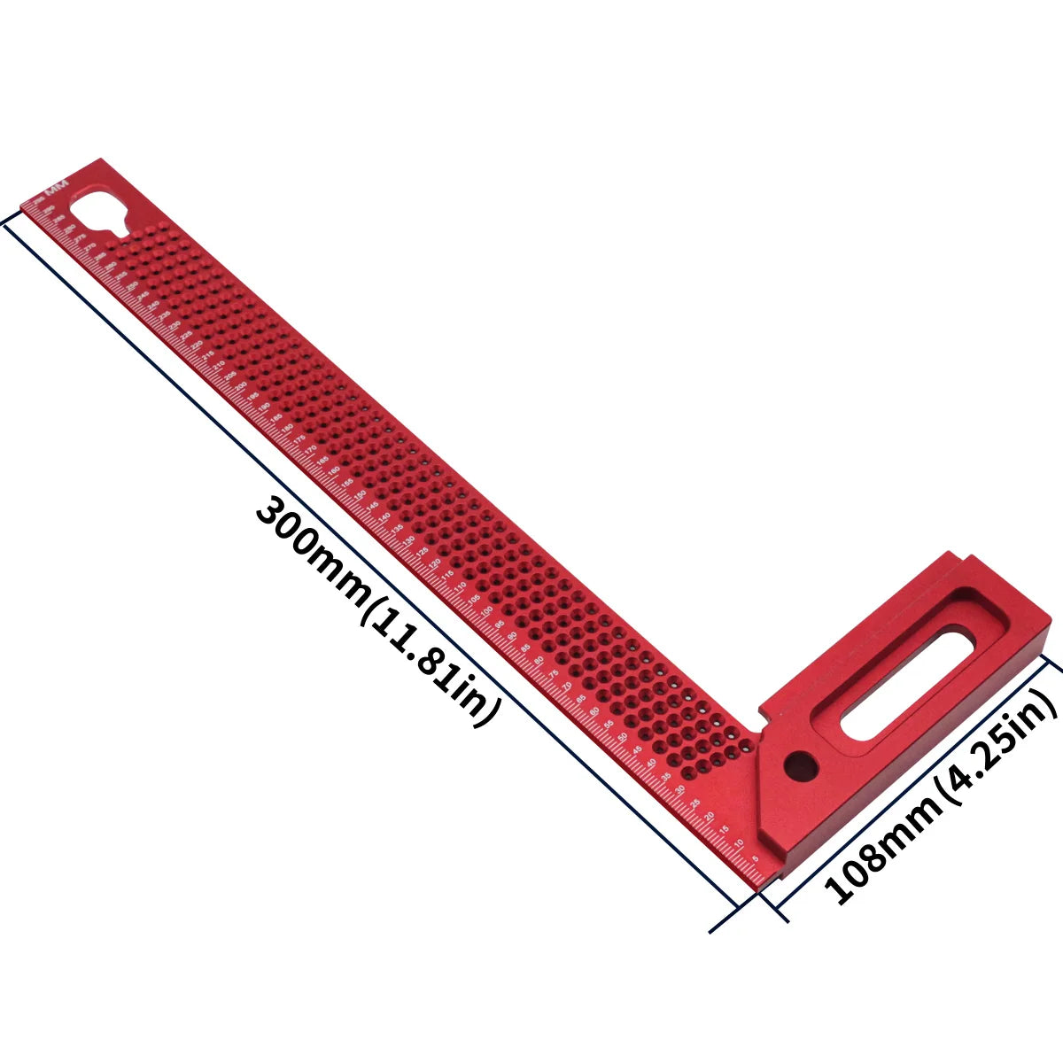 Woodworking Square Aluminum Framing Mitre Square Carpenter Scribe L-Type Hole Ruler Aluminum Right Angle Protractor Mark Gauge - Image 5
