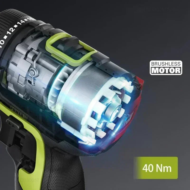 Worx WU129 Cordless Screwdriver Dual Speed 40Nm 12V 1800rpm Brushless Motor Adjustable Torque Wireless Drill Univeral Battery - Image 3