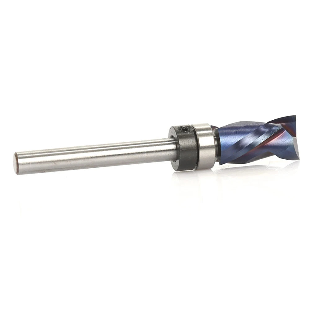 Woodworking Milling Cutter Blue Nano-Coated End Mill Bearing Composite Trimming Cutter Router Bit 1/4" 6mm Shank Tools - Image 3