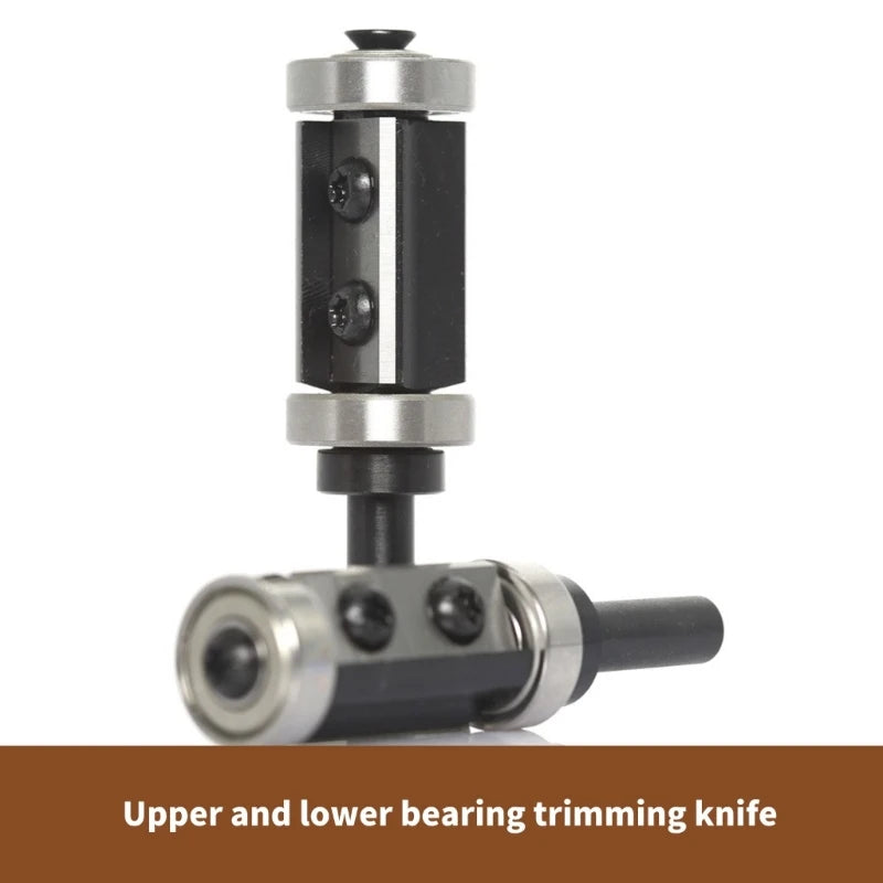 1pc Insert Carbides Reversible Pattern Flush Trim Router Bit 8mm Shank, Top Bearing Template Router Bit for Trimming - Image 3
