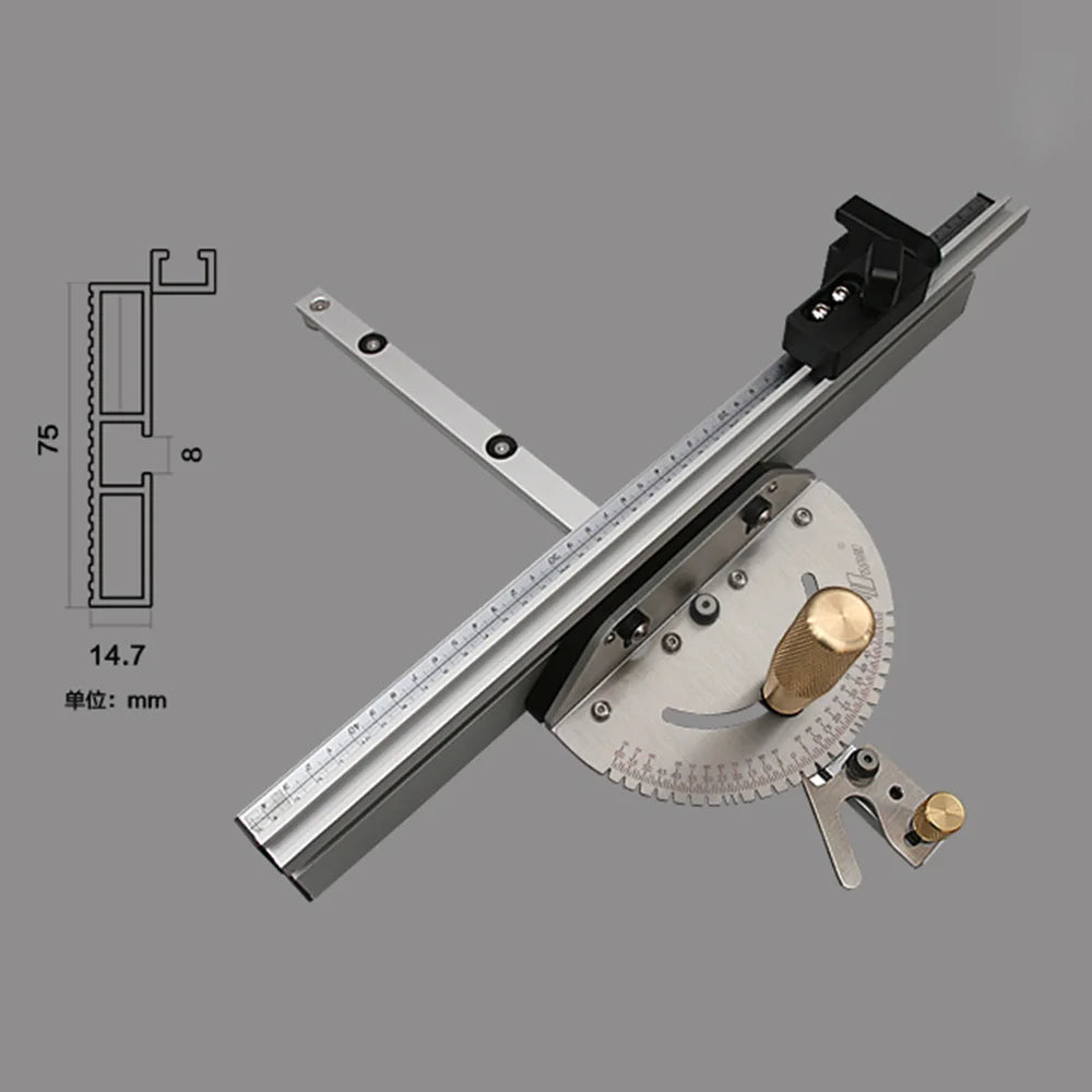 WNew Miter Gauge Fence With Track Stop Table Saw Router Woodworking Bench Tools Diy For Cutting Carpentry Squares Hand Tools - Image 3