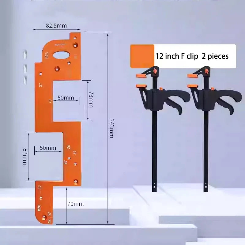 Embedded Handle Slotting Template Arc Slotting Tool Work Bar F Clamp Clip Set Suitable Wardrobe kitchen Door No Handle slotting - Image 9
