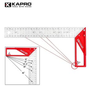 Kapro Metal Square 25/30/40cm Multifunction Stainless Steel Angle Marking Right Ruler For Joiner Carpenter Woodworking Tools