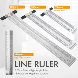 180-400mm High-Precision Scale Ruler T-Type Hole Ruler Stainless Woodworking Scribing Mark Line Gauge Carpenter Measuring Tool