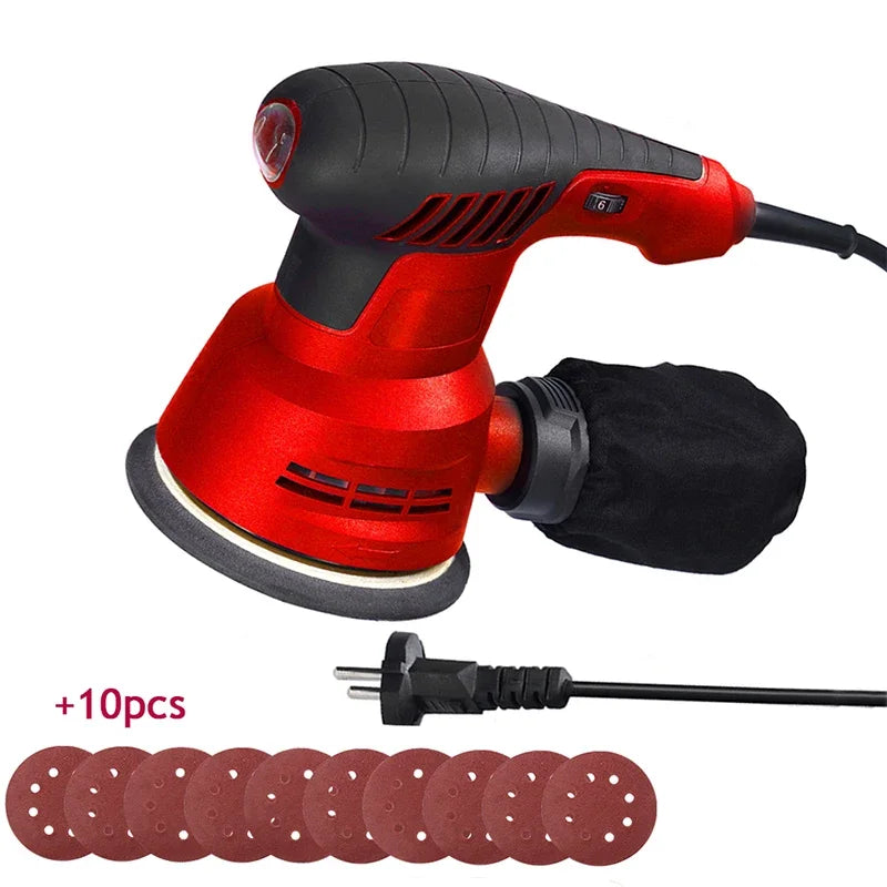 300W Electric Eccentric Sander 6 Gears Speed Adjustment 5 Inch 125mm Wood Sanding Processing Car Polishing Machine With Dust Box - Image 8