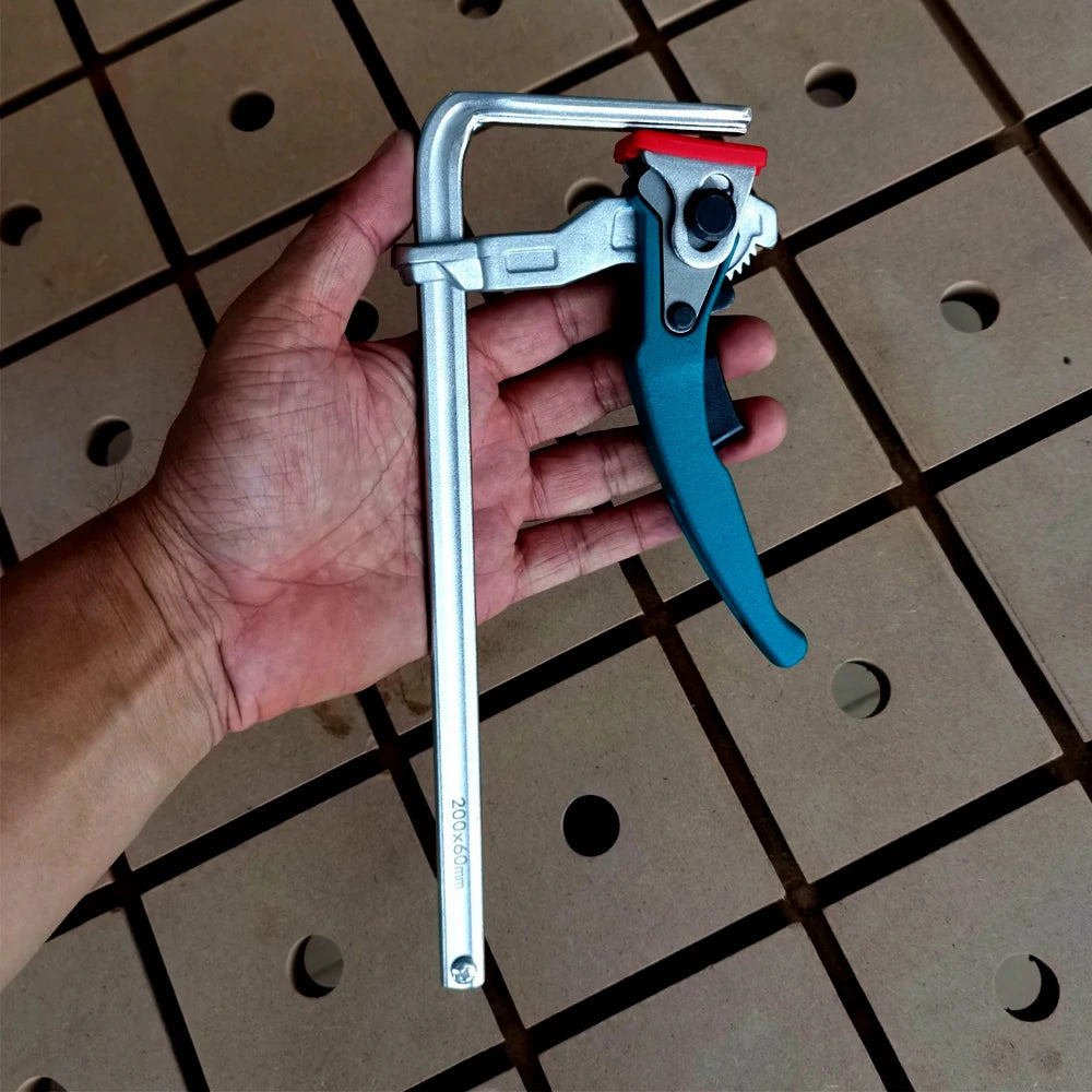 Handle Quick Ratchet Track Clamp Woodworking Tools for Festo Makita Dewalt Metabo Einhell Guide Rail Cyan Ratchet Track Clamp - Image 9
