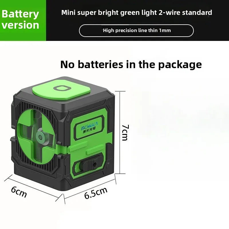 Portable Mini Laser Infrared Level Green 2-ray Line Projector High-precision Level Meter Strong Light Power Supply Type - Image 2