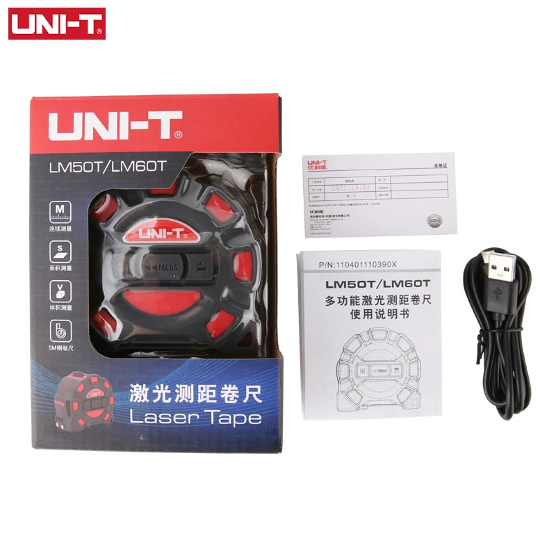 UNI-T 2in1 50m 60M Laser Tape Measure Roulette Distance Meter Rangefinder Electronic Ruler LCD Display Measuring Tool - Image 6