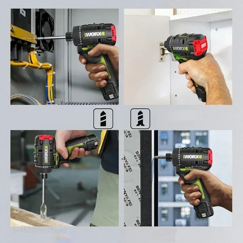 Worx WU129 Cordless Screwdriver Dual Speed 40Nm 12V 1800rpm Brushless Motor Adjustable Torque Wireless Drill Univeral Battery - Image 5