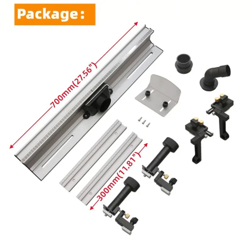 【Shipped from within the USA】WNew 700mm Router Table Aluminum Fence System Inverted Trimming Machine Accessories with 30cm T Track Sliding Brackets Bit Guard - Image 7