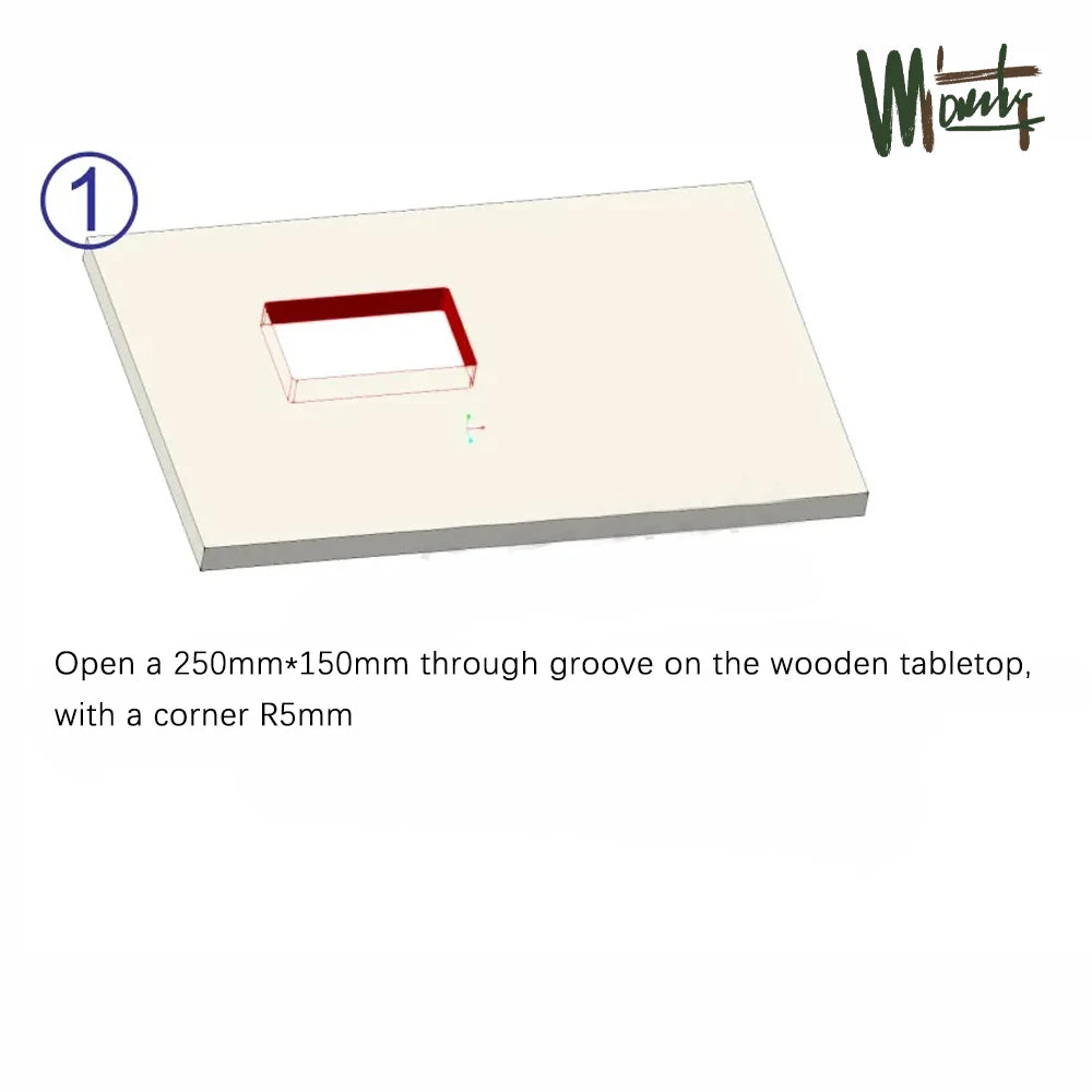 Ganwei Trimmer Inverted Lift Table System for 65mm Electric Trimming Machine Durable Router Table Plate Insert Woodwroking Tool - Image 9