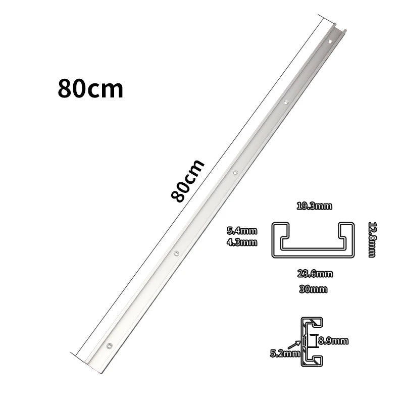 30 Type T Track 80/100cm Aluminum Allay Miter Track Woodworking Chute Guide Rail for Table Saw Workbench Router Table DIY Tools - Image 8