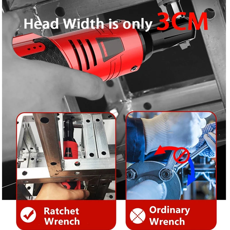 12V/18V Impact Wrench Cordless Rechargeable Electric Wrench 3/8 Inch Right Angle Ratchet Wrenches Impact Driver Power Tool - Image 5